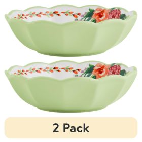 (2 pack)Painted Meadows 7.27-inch Floral Green Cereal Bowl
